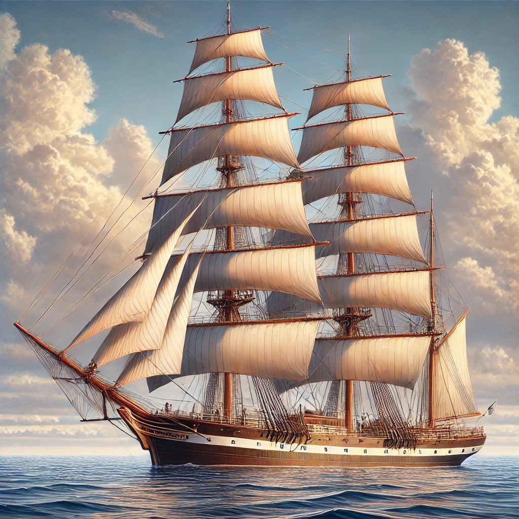 Illustration of a sailing ship representing ReadersVoyage's reading adventure